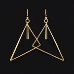 large triangular gold earrings image